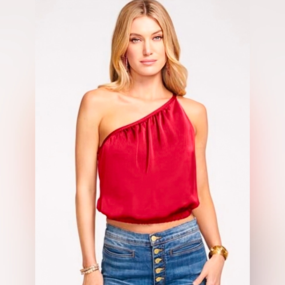 RAMY BROOK  Cheryl One Shoulder Top , Red XS
